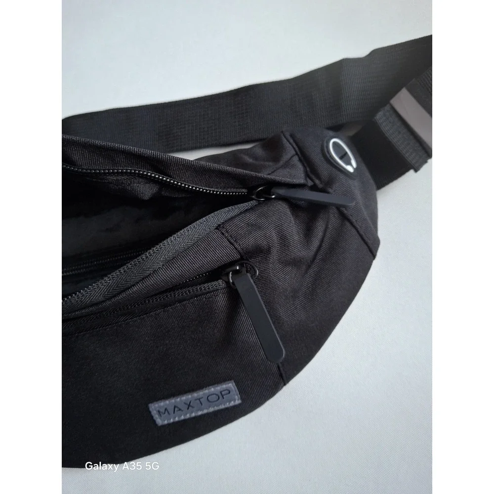 MAXTOP Fanny‎ Pack Unisex Multiple Compartments  4 Pockets  Black